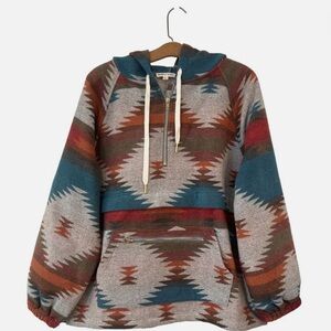 Main Strip Aztec Quarter Zip Hoodie Sweatershirt